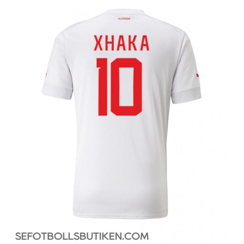 Schweiz Granit Xhaka #10 Replika Borta matchkläder VM 2022 Korta ärmar